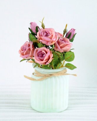 Artificial Flower H:19cm Rose  in Glassware GS-6660584-P2