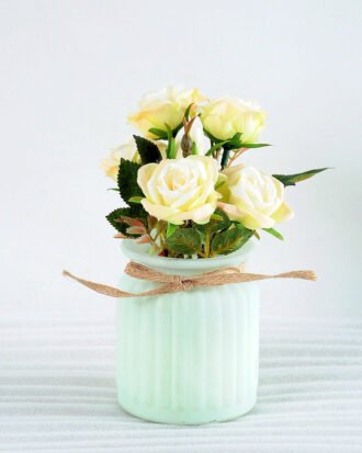 Artificial Flower H:19cm Rose  in Glassware GS-6660584-W1