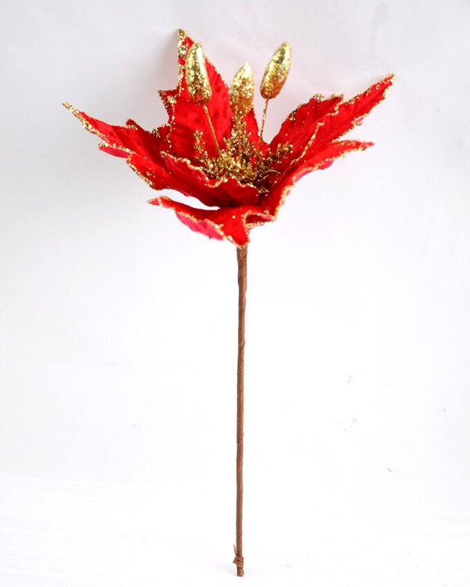 Artificial Flower 22*44CM Single Christmas flower(Bling) GS-33518020-R1