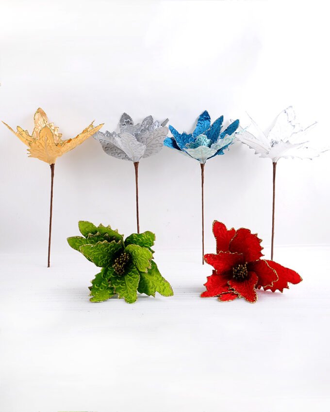 Artificial Flower 22*46.5CM Single Christmas flower(Bling) GS-33518025-B1