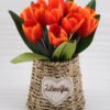 Artificial Flower 25*25*25cm Tulip in basket GS-03318120