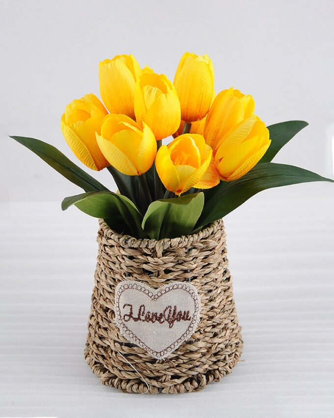 Artificial Flower 25*25*25cm Tulip in basket GS-03318120