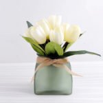 Artificial Flower 24*24*21.5cm Tulip in glass pot GS-03318065-W1