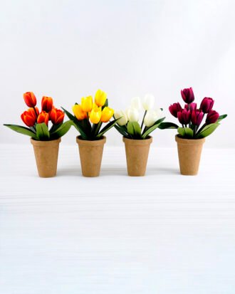 Artificial Flower 24*24*27cm Tulip in paper pot GS-03318026 Potted Flowers&Plants YeahFlower is one of Chinese leading OEM manufacturers and exporters , supplying the silk flowers, wholesale artificial trees Artificial Flower 24*24*27cm Tulip in paper pot GS-03318026