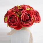 Artificial Flower 15*15*18.5cm camellia in glass pot GS-03318191-R1