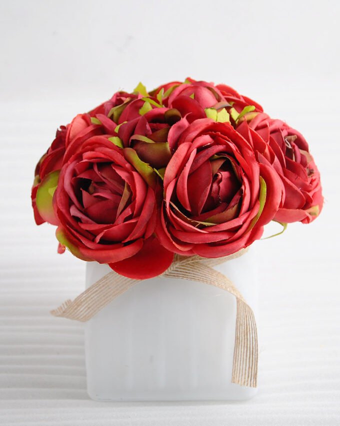 Artificial Flower 15*15*18.5cm camellia in glass pot GS-03318191-R1