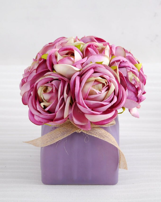 Artificial Flower 15*15*18.5cm camellia in glass pot GS-03318191-Z1