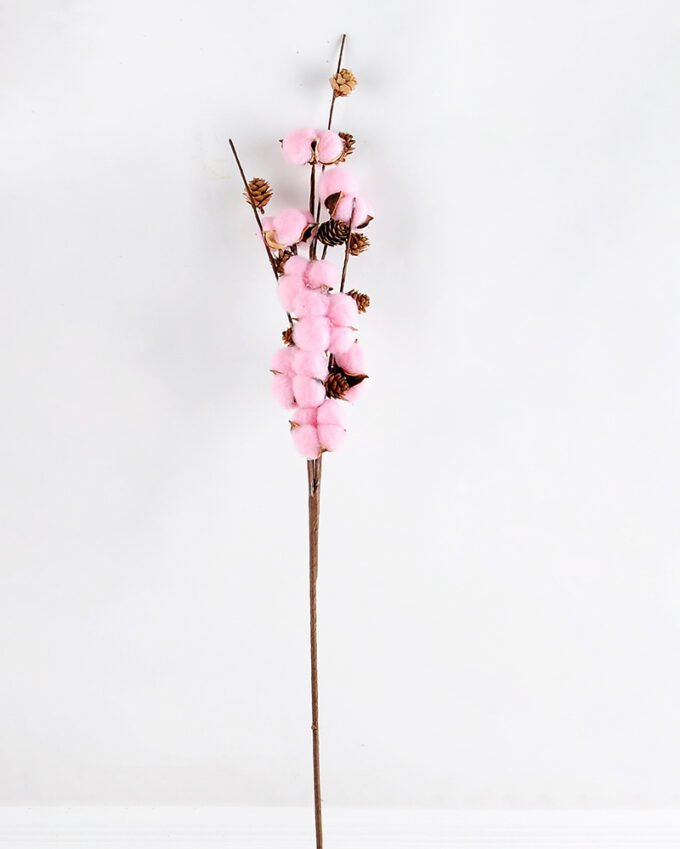 Artificial Flower 14*9*85cm pine cone + Cotton bush*4 GS-33518012-P1