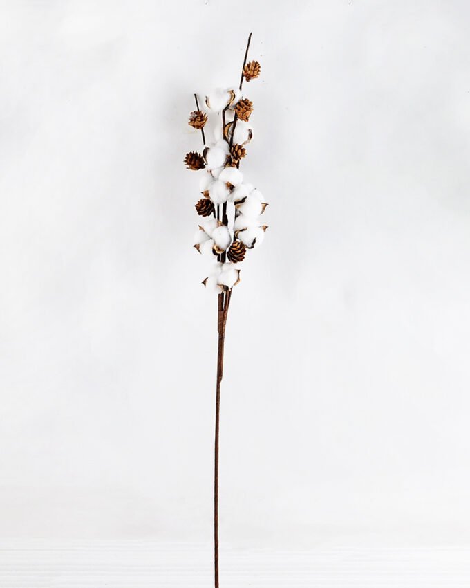 Artificial Flower 14*9*85cm pine cone + Cotton bush*4 GS-33518012-W1