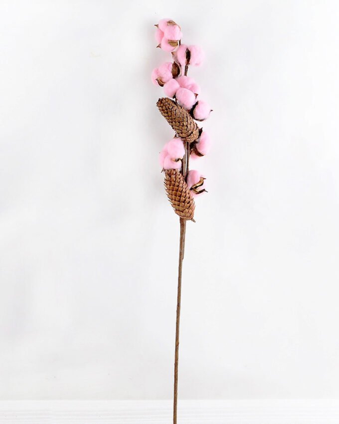 Artificial Flower 13*8*75cm pine cone + Cotton bush*4 GS-33518014-P1