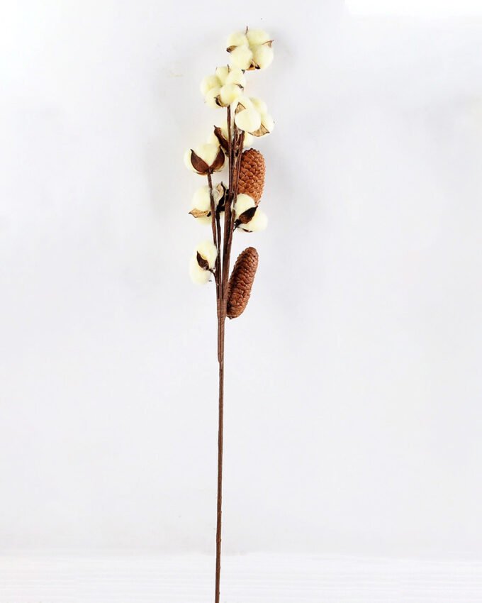 Artificial Flower 13*8*75cm pine cone + Cotton bush*4 GS-33518014-Y1