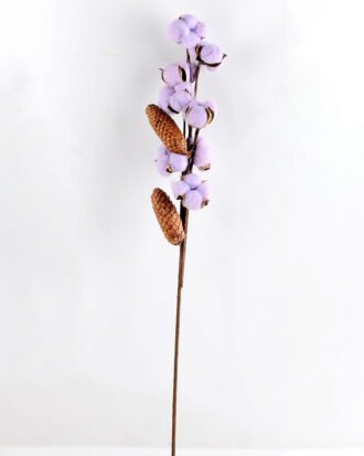 Artificial Flower 13*8*75cm pine cone + Cotton bush*4 GS-33518014-Z1
