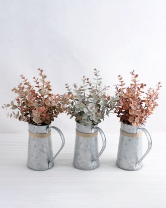 Artificial Plant 24*22*39cm Eucalyptus in metal pot GS-03318202 Potted Flowers&Plants YeahFlower is one of Chinese leading OEM manufacturers and exporters , supplying the silk flowers, wholesale artificial trees Artificial Plant 24*22*39cm Eucalyptus in metal pot GS-03318202