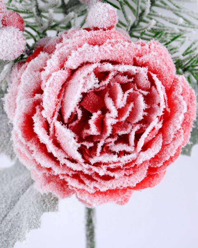 Artificial Flower 18*36CM SINGLE PINE PICKY WITH PEONY WITH FLOCKY GS-53319017-R1 1 Artificial Flower 18*36CM SINGLE PINE PICKY WITH PEONY WITH FLOCKY GS-53319017-R1