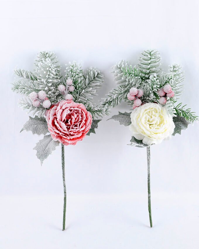 Artificial Flower 18*36CM SINGLE PINE PICKY WITH PEONY WITH FLOCKY GS-53319017-R1 2 Artificial Flower 18*36CM SINGLE PINE PICKY WITH PEONY WITH FLOCKY GS-53319017-R1