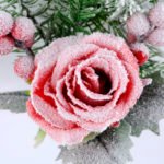 Artificial Flower 20*37CM SINGLE PINE PICKY WITH ROSE  WITH FLOCKY GS-53319019-R1