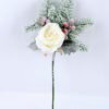 Artificial Flower 20*37CM SINGLE PINE PICKY WITH ROSE WITH FLOCKY GS-53319020-W1 2 Artificial Flower 20*37CM SINGLE PINE PICKY WITH ROSE WITH FLOCKY GS-53319020-W1
