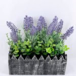 Artificial Plant 22*13*21cm Lavender in wooden fence GS-03319023
