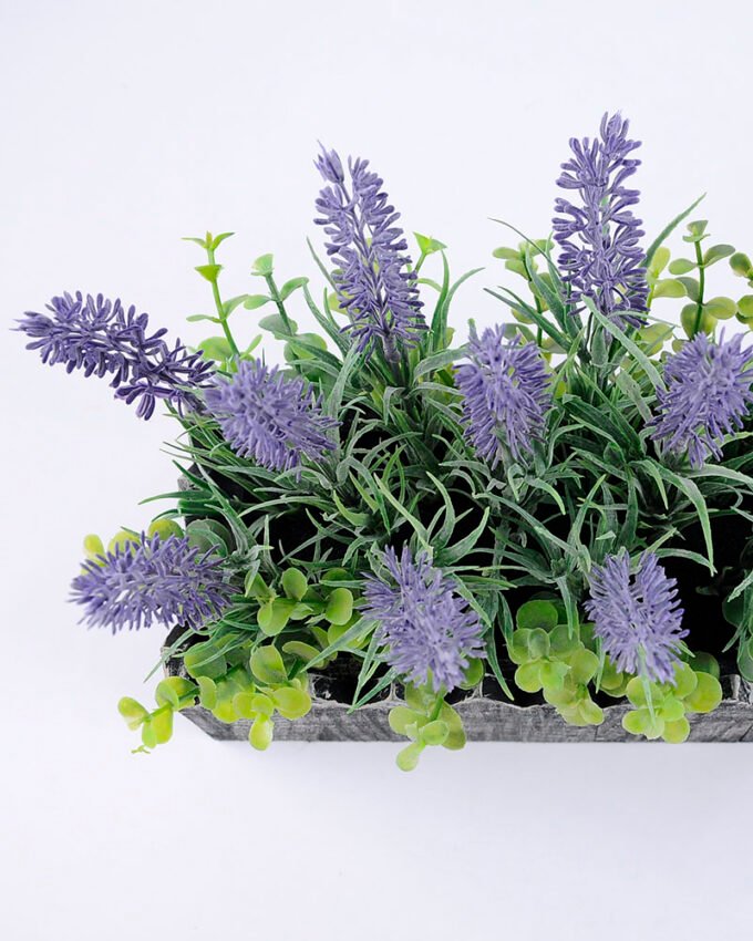 Artificial Plant 22*13*21cm Lavender in wooden fence GS-03319023