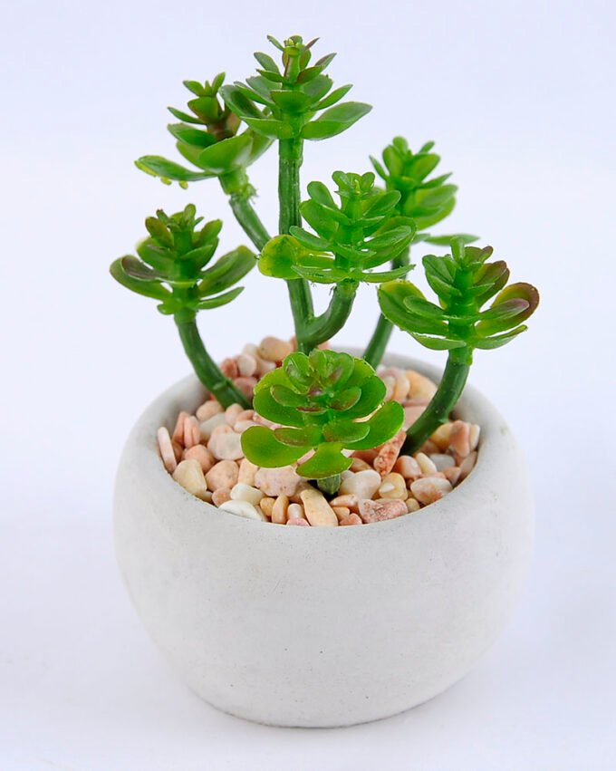 Artificial succulent 7*7*10cm succulent plants in cement pot GS-51719009