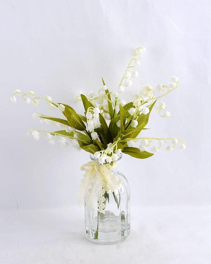 Artificial Flower 23*22*30CM Bellflower Spray*3 in glass pot with fake water GS-52719013