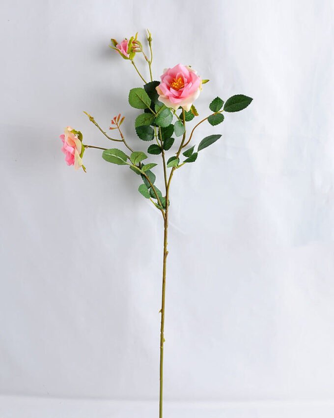 Artificial Flower 14*68cm Chinese rose spray*3 GS-53619006-P1
