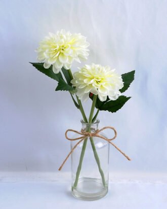Artificial Flower 25*15*35CM Chrysanthemum in glass pot with fake water GS-52719024+F-W1