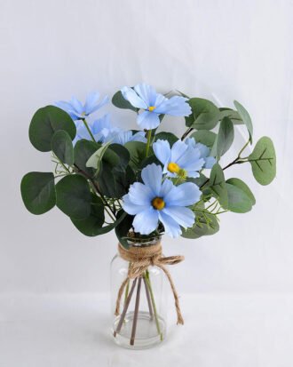 Artificial Flower 25*25*40CM Chrysanthemum&leaves in glass pot with fake water GS-52719017-B1