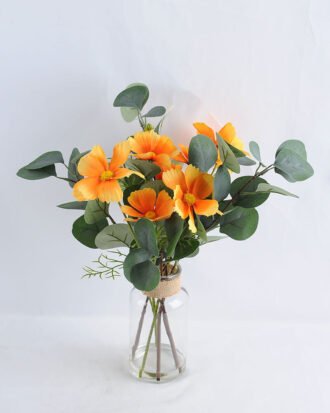 Artificial Flower 25*25*40CM Chrysanthemum&leaves in glass pot with fake water GS-52719017-O1
