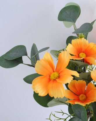 Artificial Flower 25*25*40CM Chrysanthemum&leaves in glass pot with fake water GS-52719017-O1