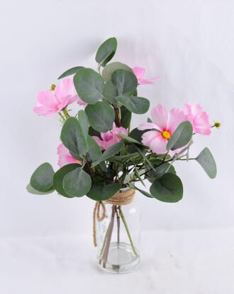 Artificial Flower 25*25*40CM Chrysanthemum&leaves in glass pot with fake water GS-52719017-P1