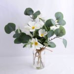 Artificial Flower 25*25*40CM Chrysanthemum&leaves in glass pot with fake water GS-52719017-W1
