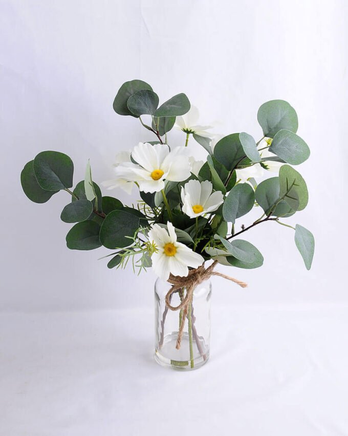 Artificial Flower 25*25*40CM Chrysanthemum&leaves in glass pot with fake water GS-52719017-W1 1 Artificial Flower 25*25*40CM Chrysanthemum&leaves in glass pot with fake water GS-52719017-W1
