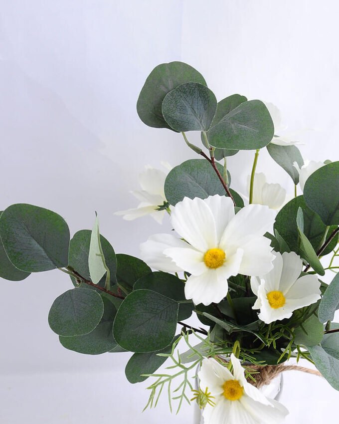 Artificial Flower 25*25*40CM Chrysanthemum&leaves in glass pot with fake water GS-52719017-W1 2 Artificial Flower 25*25*40CM Chrysanthemum&leaves in glass pot with fake water GS-52719017-W1