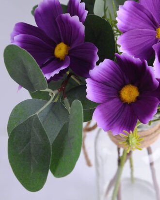 Artificial Flower 25*25*40CM Chrysanthemum&leaves in glass pot with fake water GS-52719017-Z1