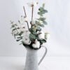 Artificial Flower 28*20*52cm Cotton and Eucalyptus in Metal Jar GS-03319200 1 Artificial Flower 28*20*52cm Cotton and Eucalyptus in Metal Jar GS-03319200