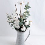 Artificial Flower 28*20*52cm Cotton and Eucalyptus in Metal Jar GS-03319200