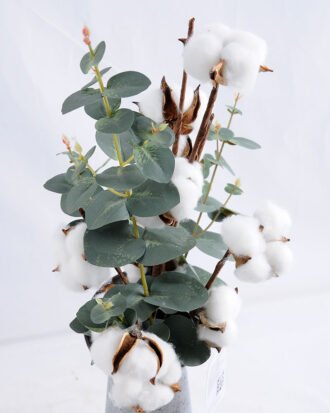 Artificial Flower 28*20*52cm Cotton and Eucalyptus in Metal Jar GS-03319200 Potted Flowers&Plants YeahFlower is one of Chinese leading OEM manufacturers and exporters , supplying the silk flowers, wholesale artificial trees Artificial Flower 28*20*52cm Cotton and Eucalyptus in Metal Jar GS-03319200