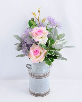 Artificial Flower 21*21*40.5cm Eucalyptus lavender in Tin pot GS-03319046