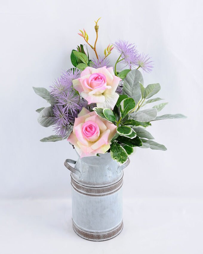 Artificial Flower 21*21*40 Artificial Flower 21*21*40.5cm Eucalyptus lavender in Tin pot GS-03319046