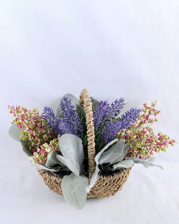 Artificial Flower 25*22*18.5cm Lavender Leaf in Basket GS-03319061-P1
