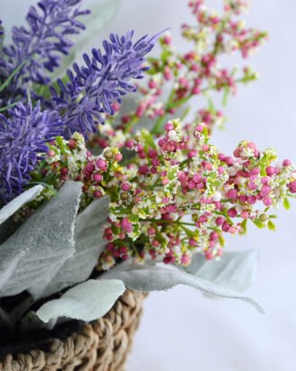 Artificial Flower 25*22*18.5cm Lavender Leaf in Basket GS-03319061-P1