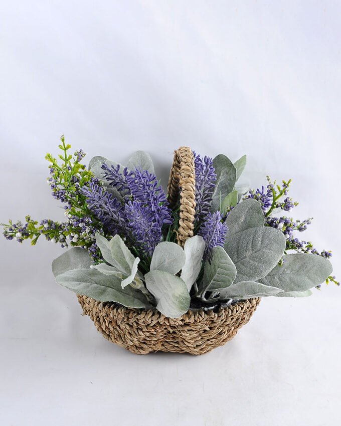 Artificial Flower 25*22*18 Artificial Flower 25*22*18.5cm Lavender Leaf in Basket GS-03319061-Z1