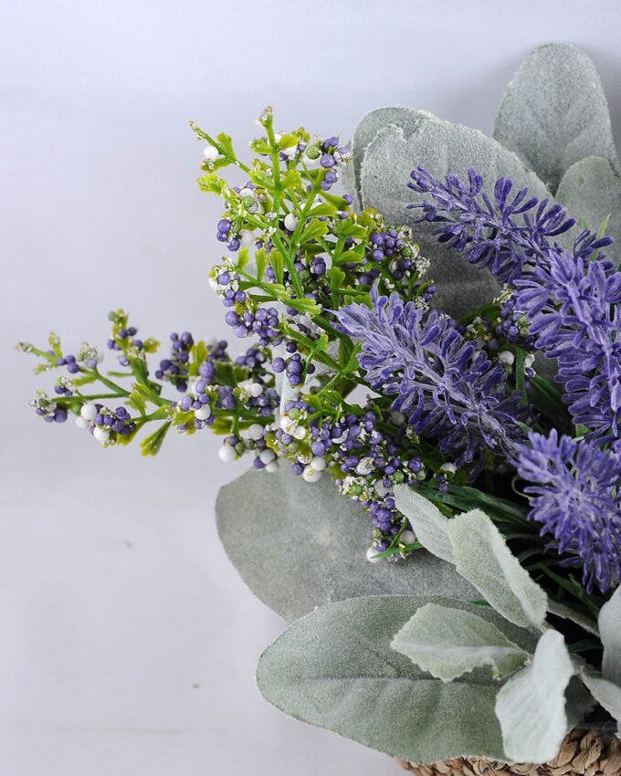 Artificial Flower 25*22*18 Artificial Flower 25*22*18.5cm Lavender Leaf in Basket GS-03319061-Z1