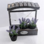 Artificial Flower 31*12*35.5cm Lavender in wooden support*3(With lamp) GS-03319217