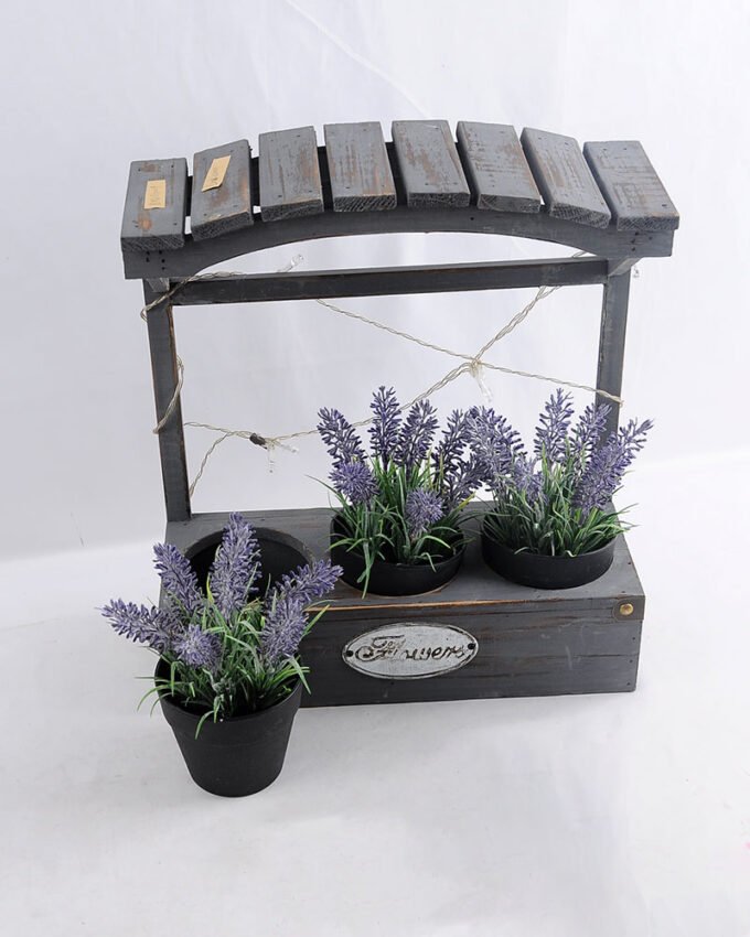 Artificial Flower 31*12*35 Artificial Flower 31*12*35.5cm Lavender in wooden support*3(With lamp) GS-03319217