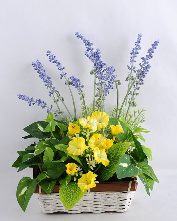 Artificial Flower 19*19*23cm Leaf Lavender in in Basket GS-03319091-Y1