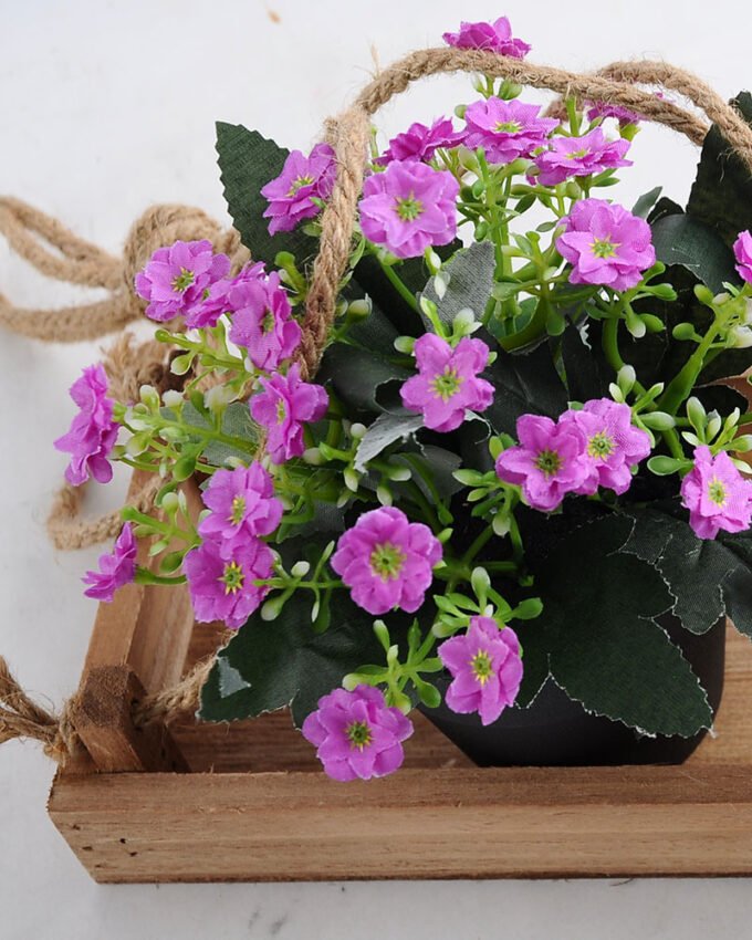 Artificial Flower H:16cm Milan in plastic pot wiht 22*12*44cm wooden pallet GS-03319196 2 Artificial Flower H:16cm Milan in plastic pot wiht 22*12*44cm wooden pallet GS-03319196