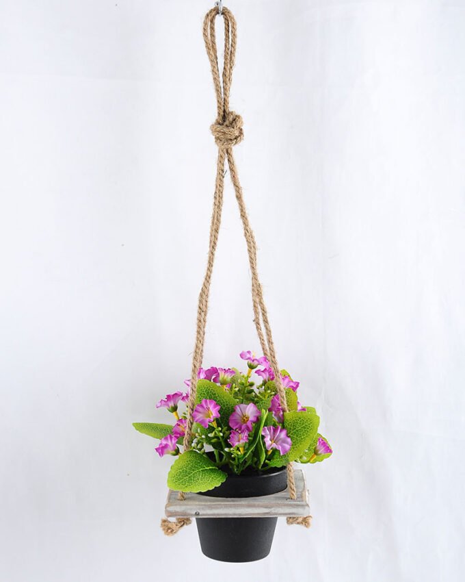 Artificial Flower H:17cm  Morning glory in plastic pot wiht 12*12*42cm wooden pallet GS-03319197