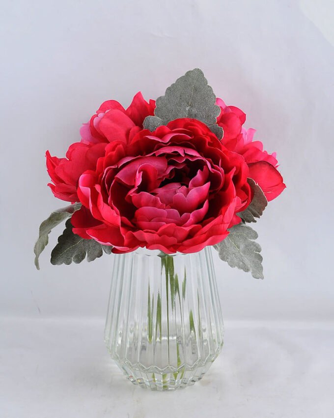 Artificial Flower 23*22*28CM Peony in glass pot with fake water GS-52719008 1 Artificial Flower 23*22*28CM Peony in glass pot with fake water GS-52719008